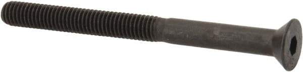 Made in USA - #10-32 UNF Hex Socket Drive, 82° Flat Screw - Alloy Steel, Black Oxide Finish, Partially Threaded, 2-1/4" OAL - Apex Tool & Supply