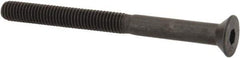 Made in USA - #10-32 UNF Hex Socket Drive, 82° Flat Screw - Alloy Steel, Black Oxide Finish, Partially Threaded, 2-1/4" OAL - Apex Tool & Supply