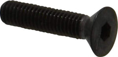 Made in USA - #10-32 UNF Hex Socket Drive, 82° Flat Screw - Alloy Steel, Black Oxide Finish, Fully Threaded, 7/8" OAL - Apex Tool & Supply