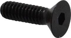 Made in USA - 1/4-20 UNC Hex Socket Drive, 82° Flat Screw - Alloy Steel, Black Oxide Finish, Fully Threaded, 7/8" OAL - Apex Tool & Supply