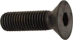 Made in USA - 1/4-28 UNF Hex Socket Drive, 82° Flat Screw - Alloy Steel, Black Oxide Finish, Fully Threaded, 7/8" OAL - Apex Tool & Supply