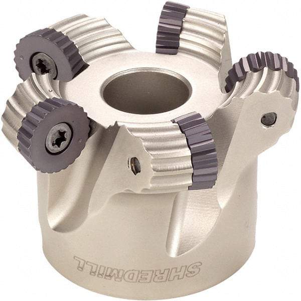 Iscar - 52mm Cut Diam, 8mm Max Depth, 22mm Arbor Hole, 4 Inserts, RC.. Insert Style, Indexable Copy Face Mill - FRW Cutter Style, 50mm High, Through Coolant, Series MillShred - Apex Tool & Supply