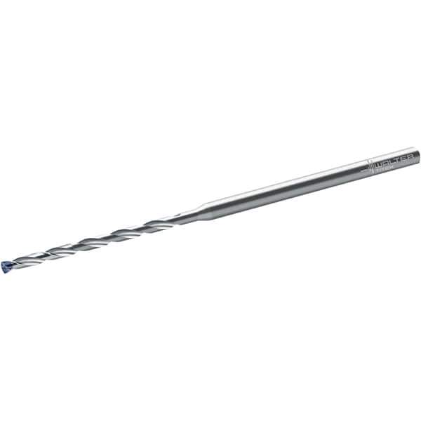 Walter-Titex - 2.8mm, 140° Point, Solid Carbide Micro Drill Bit - 83mm OAL, 43mm Flute Length, 3mm Shank Diam, Series A6589AMP - Apex Tool & Supply