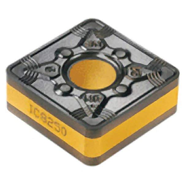 Iscar - SNMG866 NR Grade IC8350 Carbide Turning Insert - TiCN/Al2O3/TiN Finish, 90° Square, 1" Inscr Circle, 3/8" Thick, 3/32" Corner Radius - Apex Tool & Supply