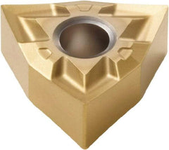 Seco - WNGP432 MF1 Grade TS2000 Carbide Turning Insert - TiAlN/TiN Finish, 80° Trigon, 1/2" Inscr Circle, 3/16" Thick, 1/32" Corner Radius - Apex Tool & Supply