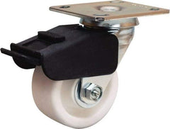 Hamilton - 4" Diam x 2" Wide x 5-5/8" OAH Top Plate Mount Swivel Caster - Polyolefin, 550 Lb Capacity, Delrin Bearing, 4 x 4-1/2" Plate - Apex Tool & Supply