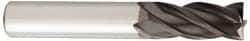 OSG - 7/8" Diam, 1-1/2" LOC, 4 Flute Solid Carbide Ball End Mill - TiAlN Finish, Single End, 4" OAL, 7/8" Shank Diam, Spiral Flute - Apex Tool & Supply