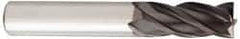 OSG - 7/8" Diam, 1-1/2" LOC, 4 Flute Solid Carbide Ball End Mill - TiAlN Finish, Single End, 4" OAL, 7/8" Shank Diam, Spiral Flute - Apex Tool & Supply
