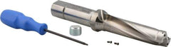 Iscar - 3-3/4" Max Drill Depth, 4xD, 0.937" Diam, Indexable Insert Drill - 1" Shank Diam, Whistle Notch Shank - Apex Tool & Supply