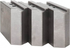 Abbott Workholding Products - 12" & Up Chuck Capacity, 1.5mm x 60° Serrated Attachment, Square Soft Lathe Chuck Jaw - 3 Jaws, Steel, 1.1811" Btw Mount Hole Ctrs, 5-1/2" Long x 2" Wide x 4" High, 0.8268" Groove, 0.6299" & 16mm Fastener - Apex Tool & Supply