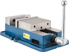 Interstate - 6" Jaw Width, 5-29/32" Jaw Opening Capacity, Horizontal Stationary Machine Vise - Manual Operation, 7,875 Lb Capacity, 1 Station, 16.85" Long x 4.72" High x 1-1/2" Deep, 1-1/2" Jaw Height, Cast Iron - Apex Tool & Supply