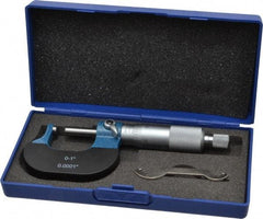 Value Collection - 1 Inch Measurement Range, 0.0001 Inch Graduation, Spherical Anvil, Ratchet Stop Thimble, Mechanical Anvil, Tube Micrometer - Accurate Up to 0.0001 Inch, Accurate Up to 0.0001 Inch, Enamel Finish, Carbide - Apex Tool & Supply