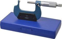 Value Collection - 1 to 2 Inch Measurement Range, 0.0001 Inch Graduation, Spherical Anvil, Ratchet Stop Thimble, Mechanical Anvil, Tube Micrometer - Accurate Up to 0.0001 Inch, Accurate Up to 0.0001 Inch, Enamel Finish, Carbide - Apex Tool & Supply