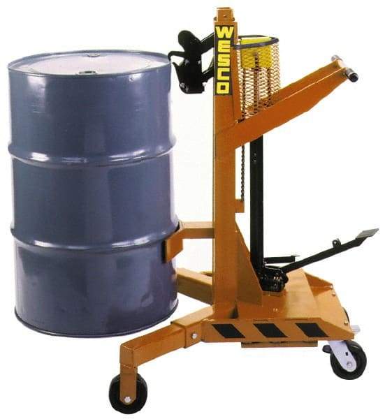 Wesco Industrial Products - 1,100 Lb Load Capacity, 55 Gal Drum Transporter - For 55 Gal Drums - Apex Tool & Supply