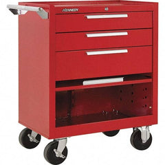 Kennedy - 3 Drawer 1,400 Lb Capacity Steel Tool Roller Cabinet - 27" Wide x 35" High x 18" Deep, Red - Apex Tool & Supply