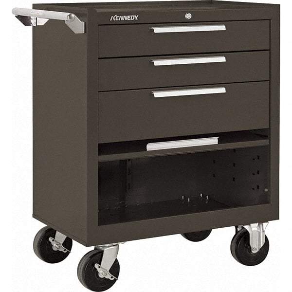 Kennedy - 3 Drawer 1,400 Lb Capacity Steel Tool Roller Cabinet - 27" Wide x 35" High x 18" Deep, Brown - Apex Tool & Supply