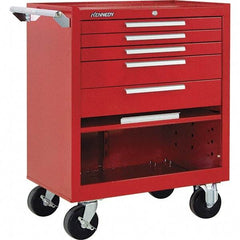Kennedy - 5 Drawer 1,400 Lb Capacity Steel Tool Roller Cabinet - 29" Wide x 35" High x 20" Deep, Red - Apex Tool & Supply