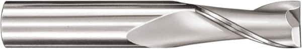 SGS - 18mm, 38mm LOC, 18mm Shank Diam, 100mm OAL, 2 Flute, Solid Carbide Square End Mill - Single End, TiN Finish, Spiral Flute, 30° Helix, Centercutting, Right Hand Cut, Right Hand Flute, Series 3M - Apex Tool & Supply