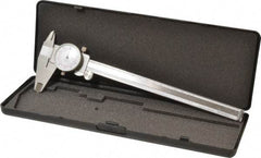 Value Collection - 0mm to 8" Range, 0.001" and 0.02 mm Graduation, 0.1" per Revolution, Dial Caliper - White Face, 1.97" Jaw Length - Apex Tool & Supply