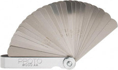 Proto - 25 Piece, 0.0015 to 0.04" Thick, Parallel Feeler Gage Set - 3-1/16" Leaf Length, 1/2" Wide, Steel - Apex Tool & Supply