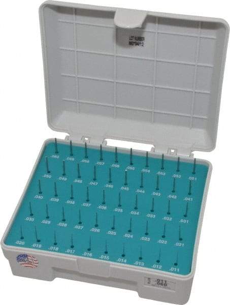 Meyer Gage - 50 Piece, 0.011-0.06 Inch Diameter Plug and Pin Gage Set - Plus 0.0001 Inch Tolerance, Class Z - Apex Tool & Supply