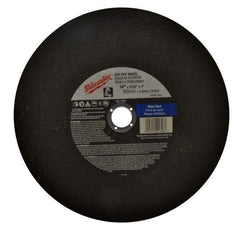 Milwaukee Tool - 14" 36 Grit Aluminum Oxide Cutoff Wheel - 3/32" Thick, 1" Arbor, 4,365 Max RPM, Use with Angle Grinders - Apex Tool & Supply