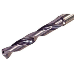 Iscar - 0.4567" Solid Carbide Jobber Drill - TiAlN Finish, Right Hand Cut, Spiral Flute, Straight Shank, 4.65" OAL, Standard Point - Apex Tool & Supply