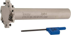 Iscar - Shank Connection, 1/4" Cutting Width, 7/16" Depth of Cut, 1-1/2" Cutter Diam, 6 Tooth Indexable Slotting Cutter - 5/8" Shank Diam, ETS-LN08 Toolholder, LNET Insert, Right Hand Cutting Direction - Apex Tool & Supply
