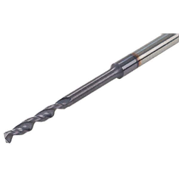 Iscar - 1.7mm 140° Solid Carbide Jobber Drill - TiAlN Finish, Right Hand Cut, Spiral Flute, Straight Shank, 60mm OAL, Standard Point - Apex Tool & Supply
