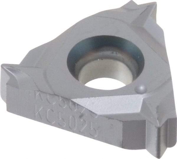 Kennametal - 16ER External Right Hand 14 UN Laydown Threading Insert - Grade KC5025, TiAlN Coated Carbide, 9.53mm Inscribed Circle - Apex Tool & Supply