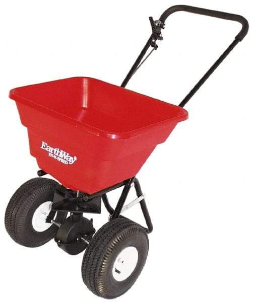 Made in USA - 80 Lb Polyethylene Walk Behind Broadcast Landscape Spreader - 10" Pneumatic Wheels - Apex Tool & Supply