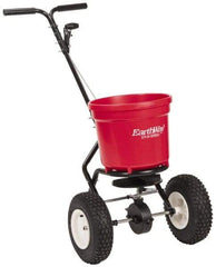 Made in USA - 50 Lb Polyethylene Walk Behind Broadcast Landscape Spreader - 13" Wheels - Apex Tool & Supply