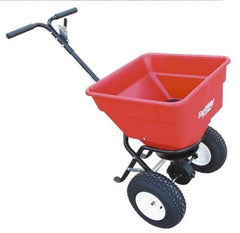 Made in USA - 100 Lb Polyethylene Walk Behind Broadcast Landscape Spreader - 13" Wheels - Apex Tool & Supply