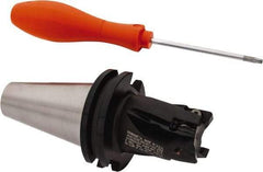 Kennametal - 1-1/2" Cut Diam, 18mm Max Depth of Cut, 141.28mm OAL, Indexable Square Shoulder End Mill - EC18.., EP18.. Inserts, CAT 40 Taper Shank, 0° Lead Angle, Through Coolant - Apex Tool & Supply