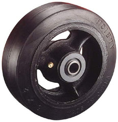 Albion - 5 Inch Diameter x 2 Inch Wide, Solid Rubber Caster Wheel - 400 Lb. Capacity, 2-3/16 Inch Hub Length, 1/2 Inch Axle Diameter, Roller Bearing - Apex Tool & Supply