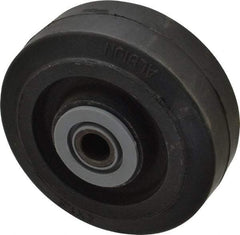 Albion - 4 Inch Diameter x 1-1/2 Inch Wide, Solid Rubber Caster Wheel - 250 Lb. Capacity, 1-5/8 Inch Hub Length, 1/2 Inch Axle Diameter, Roller Bearing - Apex Tool & Supply