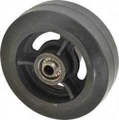 Albion - 6 Inch Diameter x 2 Inch Wide, Solid Rubber Caster Wheel - 410 Lb. Capacity, 2-3/16 Inch Hub Length, 1/2 Inch Axle Diameter, Roller Bearing - Apex Tool & Supply