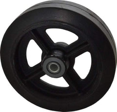 Albion - 8 Inch Diameter x 2 Inch Wide, Solid Rubber Caster Wheel - 500 Lb. Capacity, 2-3/16 Inch Hub Length, 3/4 Inch Axle Diameter, Roller Bearing - Apex Tool & Supply