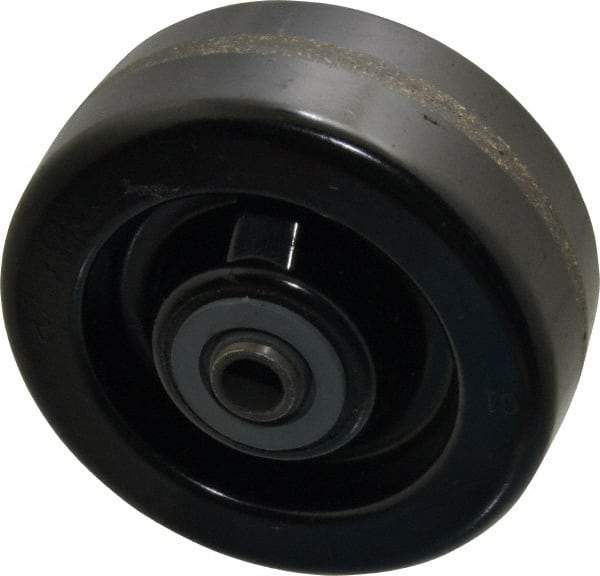 Albion - 5 Inch Diameter x 2 Inch Wide, Phenolic Caster Wheel - 1,200 Lb. Capacity, 2-3/16 Inch Hub Length, 1/2 Inch Axle Diameter, Roller Bearing - Apex Tool & Supply
