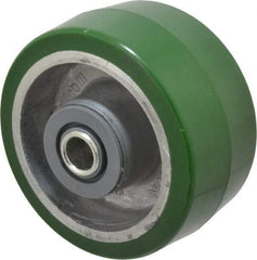 Albion - 4 Inch Diameter x 2 Inch Wide, Polyurethane Caster Wheel - 700 Lb. Capacity, 2-7/16 Inch Hub Length, 1/2 Inch Axle Diameter, Roller Bearing - Apex Tool & Supply