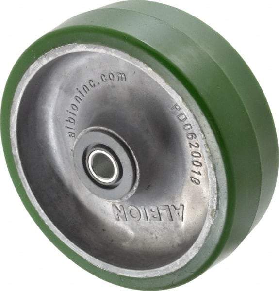 Albion - 6 Inch Diameter x 2 Inch Wide, Polyurethane Caster Wheel - 1,230 Lb. Capacity, 2-7/16 Inch Hub Length, 1/2 Inch Axle Diameter, Roller Bearing - Apex Tool & Supply