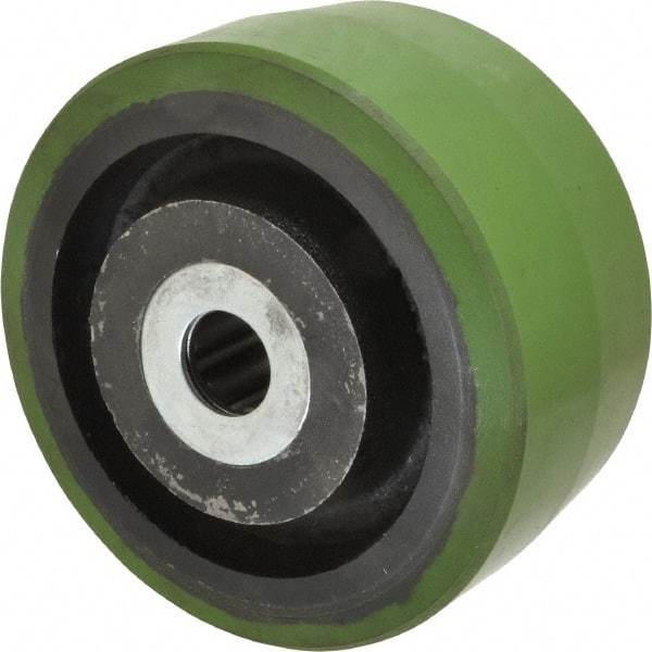 Albion - 6 Inch Diameter x 3 Inch Wide, Polyurethane Caster Wheel - 2,040 Lb. Capacity, 3-1/4 Inch Hub Length, 1 Inch Axle Diameter, Roller Bearing - Apex Tool & Supply