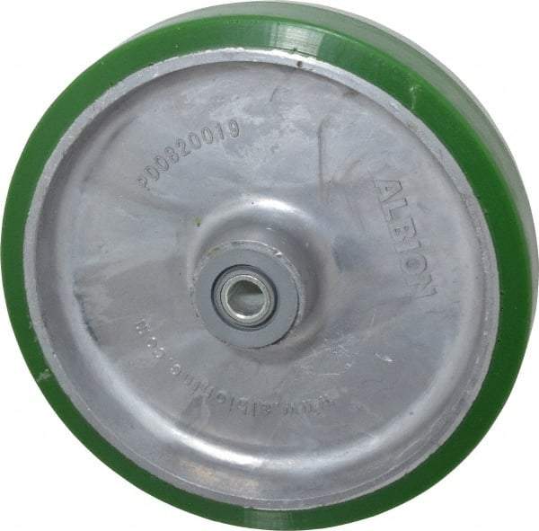 Albion - 8 Inch Diameter x 2 Inch Wide, Polyurethane Caster Wheel - 1,500 Lb. Capacity, 2-3/16 Inch Hub Length, 1/2 Inch Axle Diameter, Roller Bearing - Apex Tool & Supply