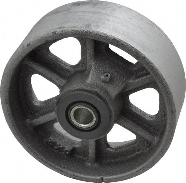 Albion - 5 Inch Diameter x 2 Inch Wide, Cast Iron Caster Wheel - 1,300 Lb. Capacity, 2-3/16 Inch Hub Length, 1/2 Inch Axle Diameter, Roller Bearing - Apex Tool & Supply