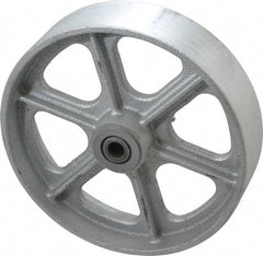 Albion - 8 Inch Diameter x 2 Inch Wide, Cast Iron Caster Wheel - 1,800 Lb. Capacity, 2-3/16 Inch Hub Length, 1/2 Inch Axle Diameter, Roller Bearing - Apex Tool & Supply