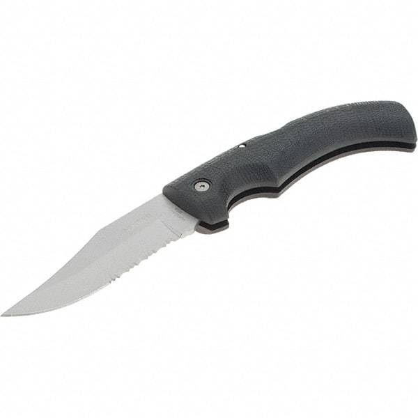 Gerber - 3-3/4" Blade, 8-3/4" OAL, Partially Serrated Clip Point Folding Knife - 4-7/8" Closed Length - Apex Tool & Supply