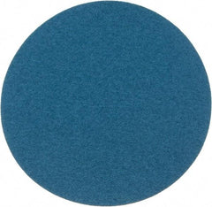 Superior Abrasives - 12" Diam, 36 Grit Zirconia Alumina Adhesive PSA Disc - Very Coarse Grade, Blue, X Weighted Backing, Flexible - Apex Tool & Supply