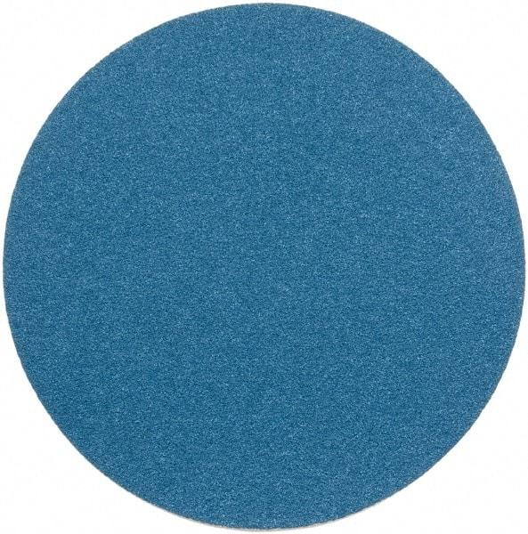 Superior Abrasives - 14" Diam, 40 Grit Zirconia Alumina Adhesive PSA Disc - Coarse Grade, Blue, Cloth Backing, Flexible - Apex Tool & Supply