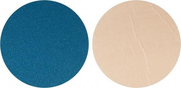 Superior Abrasives - 20" Diam, 36 Grit Zirconia Alumina Adhesive PSA Disc - Very Coarse Grade, Blue, Y Weighted Backing, Flexible - Apex Tool & Supply