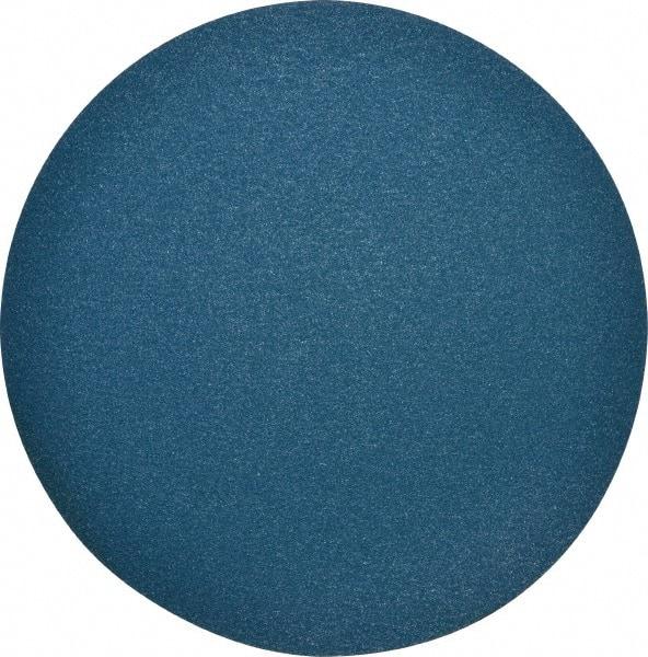 Superior Abrasives - 24" Diam, 36 Grit Zirconia Alumina Adhesive PSA Disc - Very Coarse Grade, Blue, X Weighted Backing, Flexible - Apex Tool & Supply